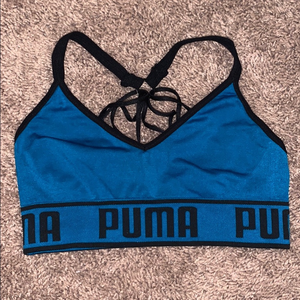 Turquoise Blue Puma Sports Bra- Small